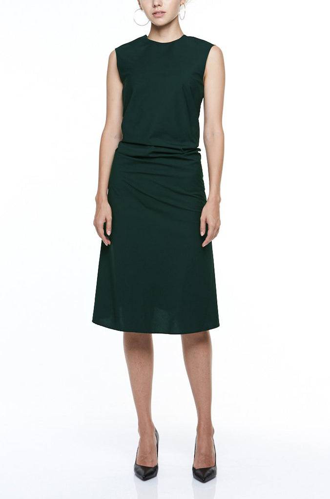SINGLE-SEAM DRESS WITH DRAPED FRONT