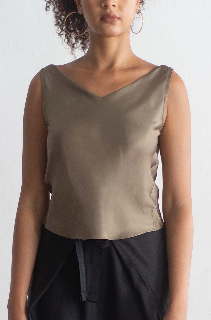 BIAS-CUT TOP WITH COWL BACK