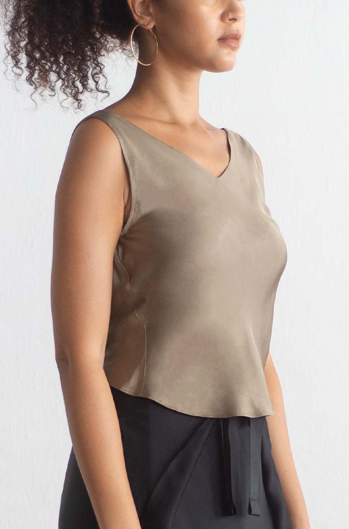 BIAS-CUT TOP WITH COWL BACK