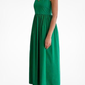 EMERALD MAXI DRESS WITH TWISTED SHOULDER STRAP
