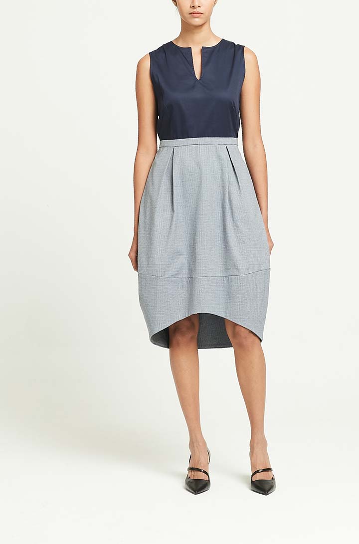 CARINA bubble skirt dress with contrast top